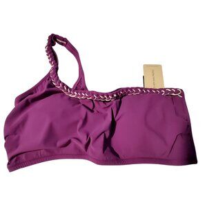 Gottex Profile Purple Braided Trim Bikini Top UV protection for safe Size 14
